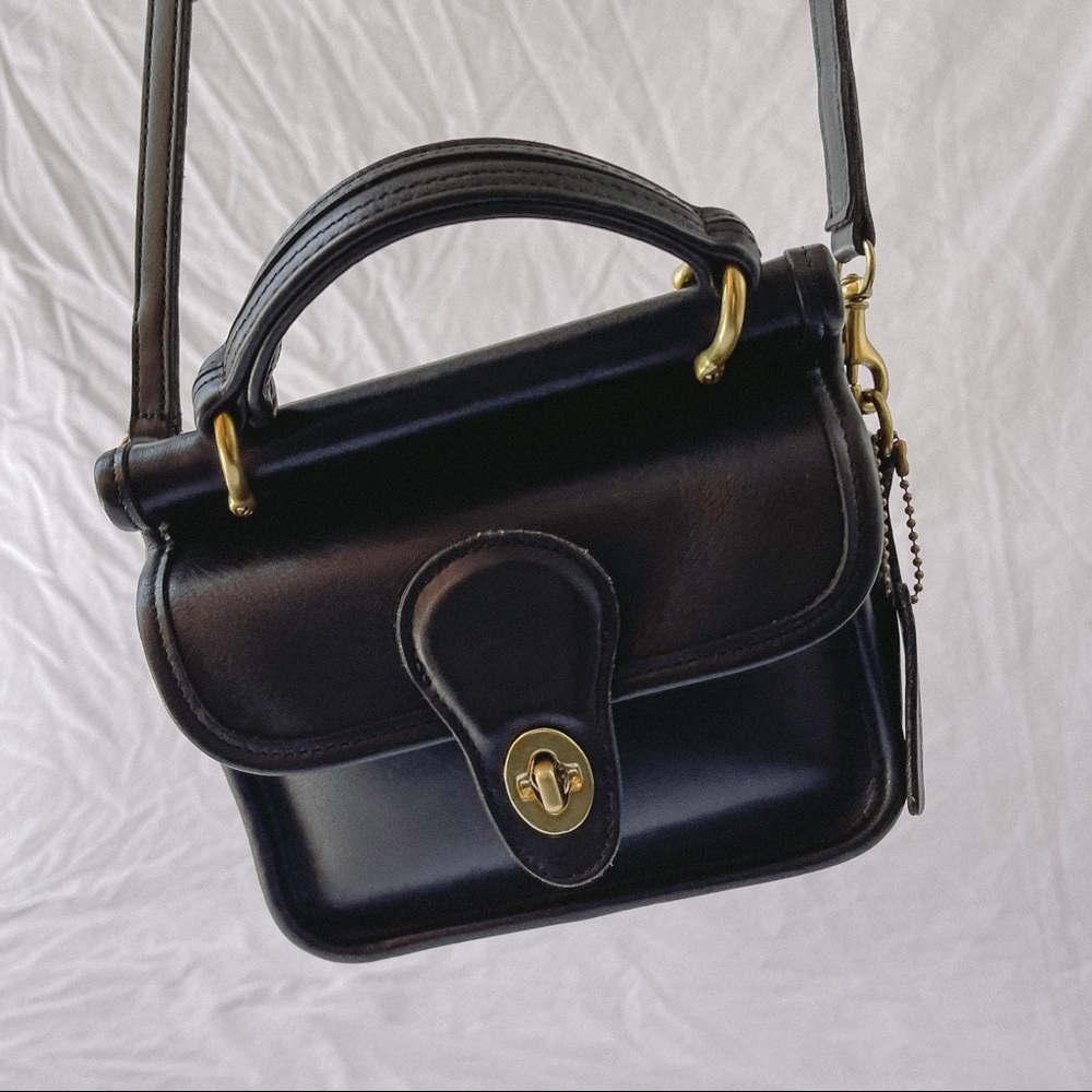 COACH VINTAGE Black MINI WINNIE CROSSBODY SATCHEL BAG 9023 - Picture 8 of 13